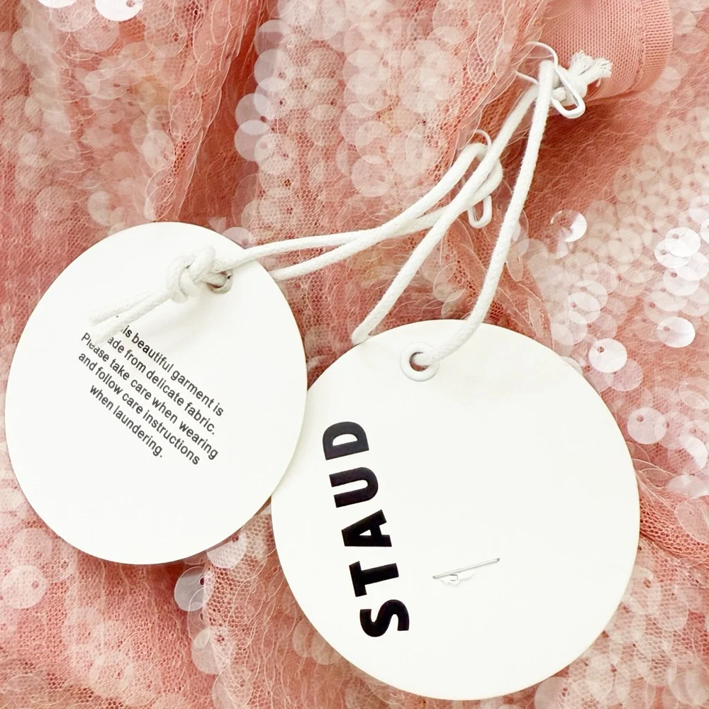 NWT STAUD Eton Sequined Tulle Pink Mini Dress Sz L - Picture 14 of 16